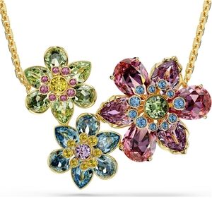Swarovski Idyllia Mixed-Cut Flower Pendant – Multicoloured Crystals